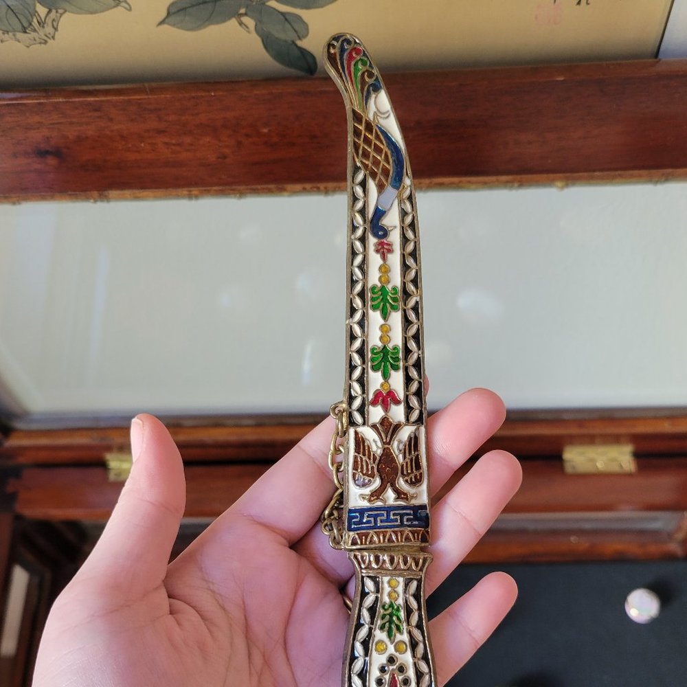 Enamel Brass Decorative Letter Opener in Multicolor